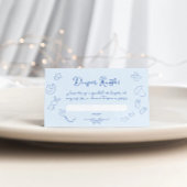 Hand Drawn Baby Shower, Bow Boy Diaper Raffle Informatiekaartje