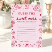 Hand Drawn Baby Shower Guess The Sweet Mess Game Kaart