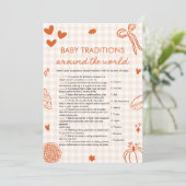 Hand Drawn Baby Traditions Around The World Game Kaart (Staand voorkant)