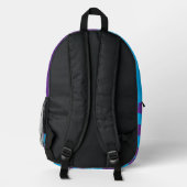 Hand Drawn Back To School Designed Backpack Bedrukte Rugzak (Achterkant)