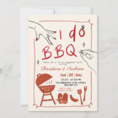 Hand Drawn Backyard I do BBQ engagement party Kaart (Voorkant)