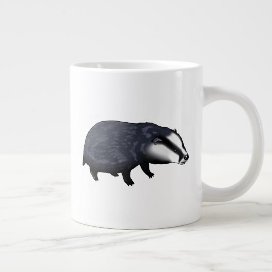 Hand Drawn Badger Illustration Design Grote Koffiekop (Rechts)