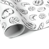 Hand Drawn Bakery Illustration Gift Wrap Cadeaupapier (Rol Hoek)