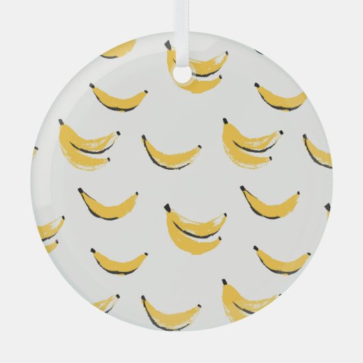 Hand-drawn bananas, stylish seamless pattern. glas ornament (Voorkant)