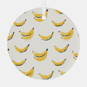 Hand-drawn bananas, stylish seamless pattern. glas ornament (Achterkant)