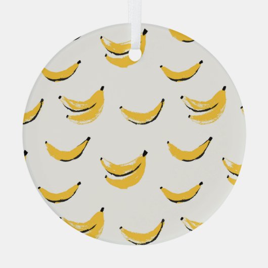 Hand-drawn bananas, stylish seamless pattern. glas ornament (Achterkant)