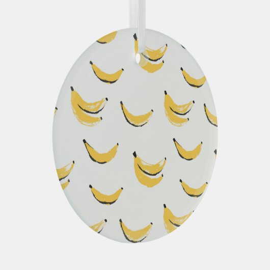 Hand-drawn bananas, stylish seamless pattern. glas ornament (Voorkant Rechts)