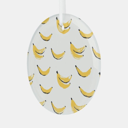 Hand-drawn bananas, stylish seamless pattern. glas ornament (Voorkant links)