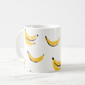 Hand-drawn bananas, stylish seamless pattern. koffiemok (Voorkant links)