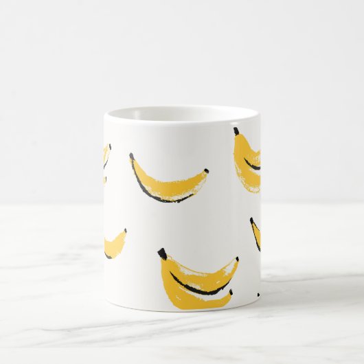 Hand-drawn bananas, stylish seamless pattern. koffiemok (Center)