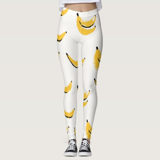 Hand-drawn bananas, stylish seamless pattern. leggings (Voorkant)