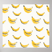 Hand-drawn bananas, stylish seamless pattern. poster (Voorkant)