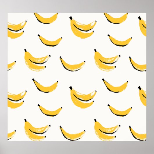 Hand-drawn bananas, stylish seamless pattern. poster (Voorkant)