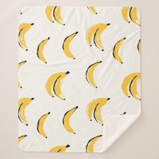 Hand-drawn bananas, stylish seamless pattern. sherpa deken (Voorkant)
