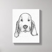 Hand-Drawn Basset Hound Portrait Canvas Art (Voorkant)