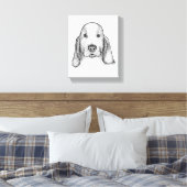 Hand-Drawn Basset Hound Portrait Canvas Art (Insitu (Slaapkamer))