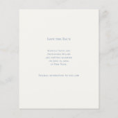 Hand drawn beach blue ivory wedding Save the Date Flyer (Achterkant)