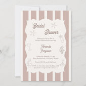 Hand drawn beach ivory taupe Bridal Shower Kaart (Voorkant)