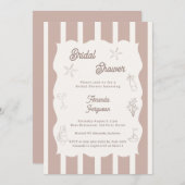 Hand drawn beach ivory taupe Bridal Shower Kaart (Voorkant / Achterkant)