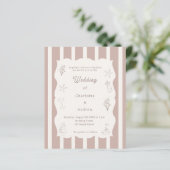 Hand drawn beach ivory taupe wedding invitation (Staand voorkant)