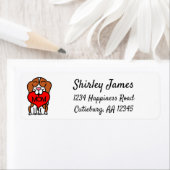 Hand Drawn Beagle Heart Mam Adres Etiket (Insitu)