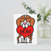 Hand Drawn Beagle Heart mama Briefkaart (Staand voorkant)