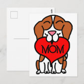 Hand Drawn Beagle Heart mama Briefkaart (Voorkant / Achterkant)