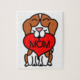 Hand Drawn Beagle Heart mama Legpuzzel