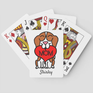 Hand Drawn Beagle Mam Gepersonaliseerd Pokerkaarten