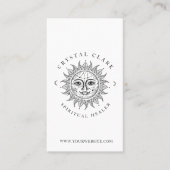 Hand Drawn Beauful Celestial Sun Face Star Visitekaartje (Voorkant)