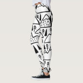 Hand-Drawn Bergen en Bomen. Leggings (Links)