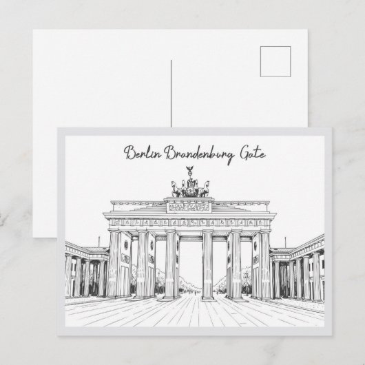Hand drawn Berlin Brandenburg Gate Germany Briefkaart (Voorkant / Achterkant)