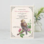 Hand-Drawn Bird Invitation Kaart (Staand voorkant)