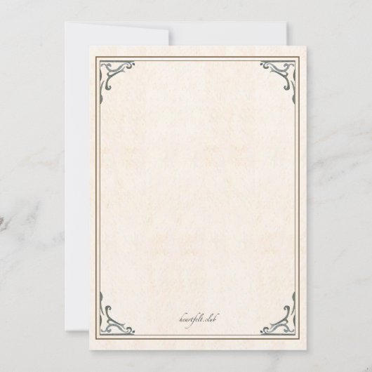 Hand-Drawn Bird Invitation Kaart (Achterkant)