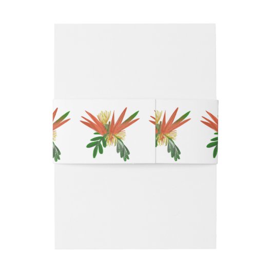 Hand Drawn Bird of Paradise Art Wedding Uitnodigingen Wikkel (Achterkant Voorbeeld)