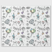 Hand Drawn Birthday Cadeaupapier (Vlak)