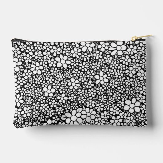 Hand Drawn Black and White Flower Pattern Etui (Achterkant)