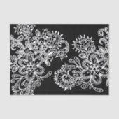 Hand Drawn Black and White Mandala Flowers Doodle Tissuepapier (Voorkant)
