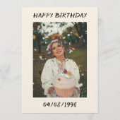 Hand Drawn Black & Cream 30TH Birthday Photo  Kaart (Achterkant)