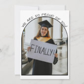 Hand Drawn Black & White Doodle Photo Graduation Kaart (Achterkant)