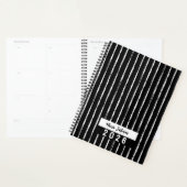 Hand Drawn Black & White Stripes Yearly Planner (Display)