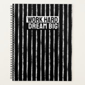 Hand Drawn Black & White Stripes Yearly Planner (Voorkant)