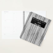Hand Drawn Black & White Stripes Yearly Planner (Display)