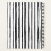 Hand Drawn Black & White Stripes Yearly Planner (Achterkant)