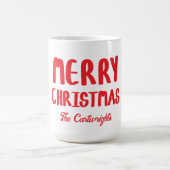 Hand-drawn Block Letters Merry Christmas Greeting Koffiemok (Center)