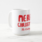 Hand-drawn Block Letters Merry Christmas Greeting Koffiemok (Voorkant links)