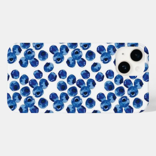 Hand Drawn Blue Berry Fruit Case (Achterkant (horizontaal))