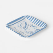 hand drawn Blue Couple Swan Whimsical Wedding Papieren Bordje (Gebogen)