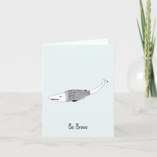 Hand Drawn Blue Enpromotion Wenskaart Shark (Voorkant)