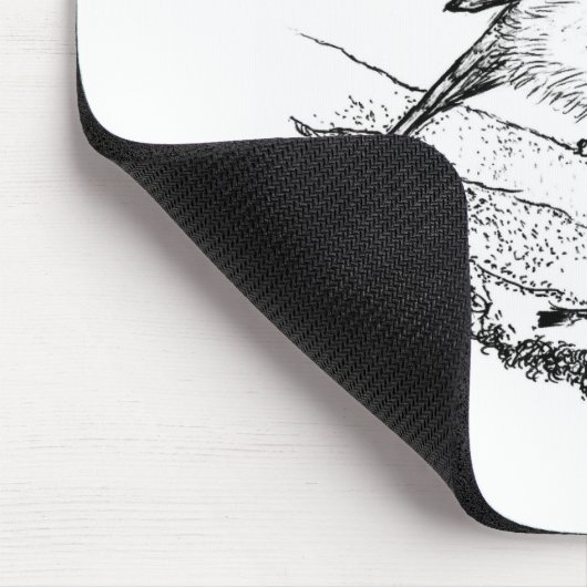 Hand-Drawn Blue Jay Stipple Art Mousepad Muismat (Hoek)